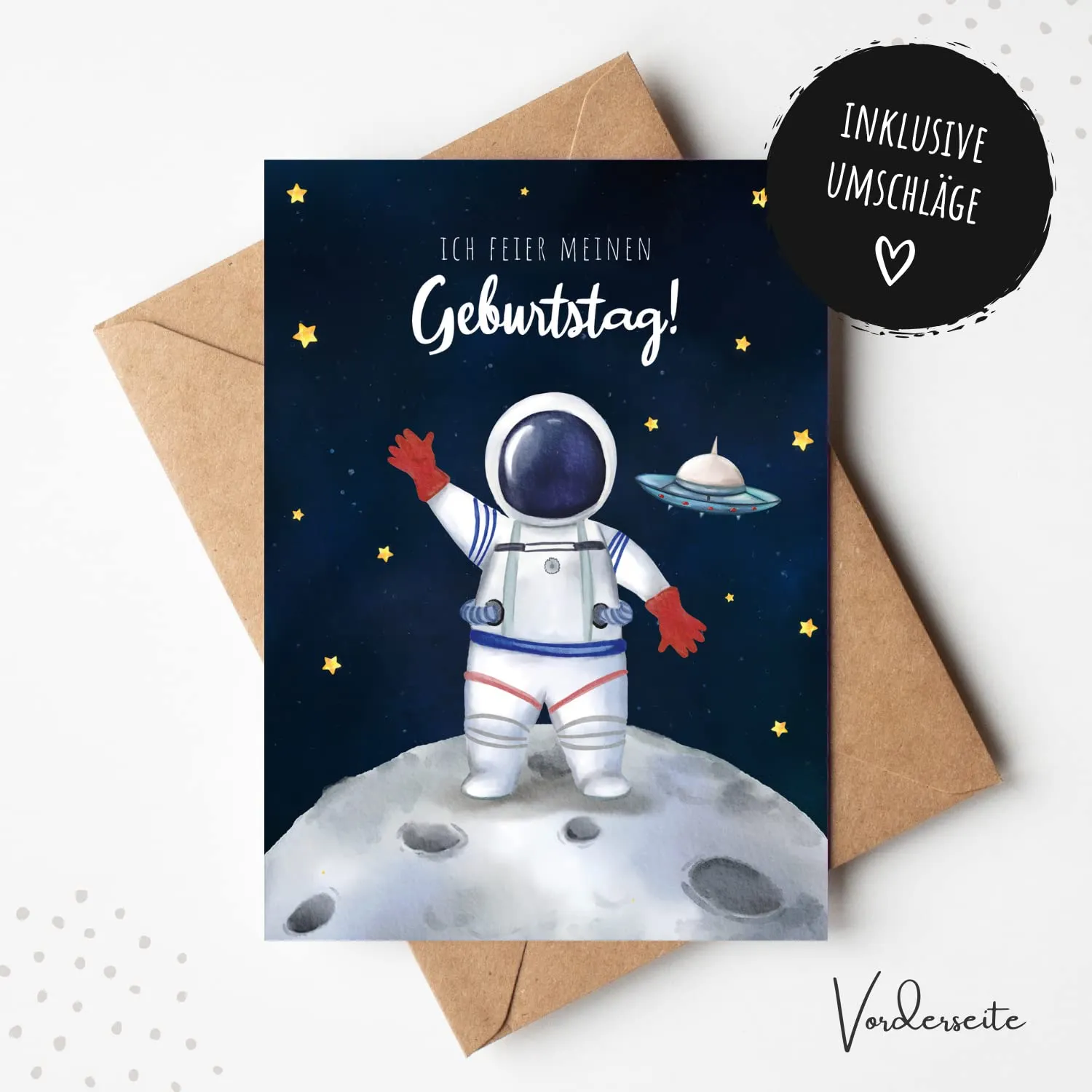 MeinBaby123 Einladungskarten Kindergeburtstag Astronaut 10er DIN A6