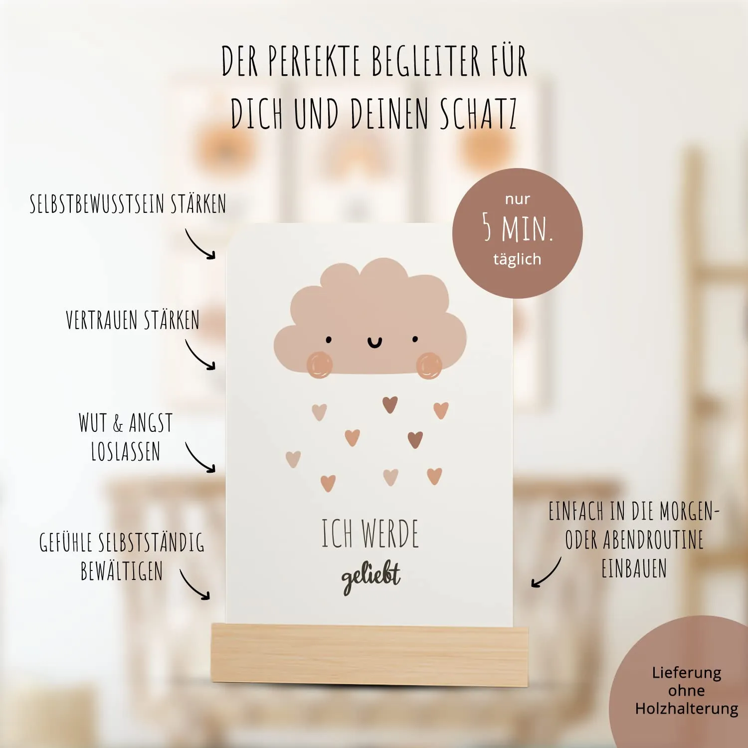 MeinBaby123 Affirmationsposter A4 6er Set mit Karten