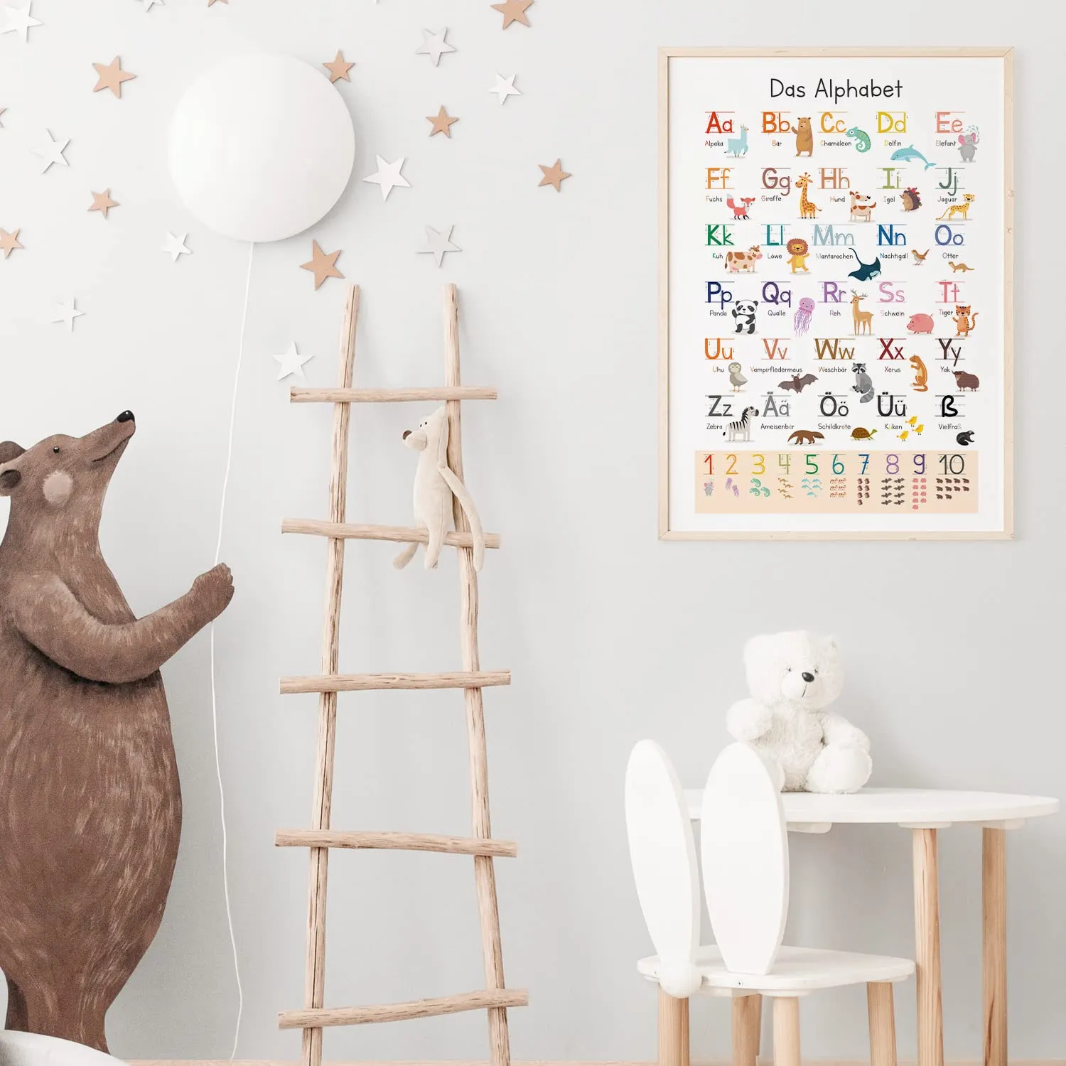 MeinBaby123 Tiere Lernposter A2 ABC Schulausgangsschrift