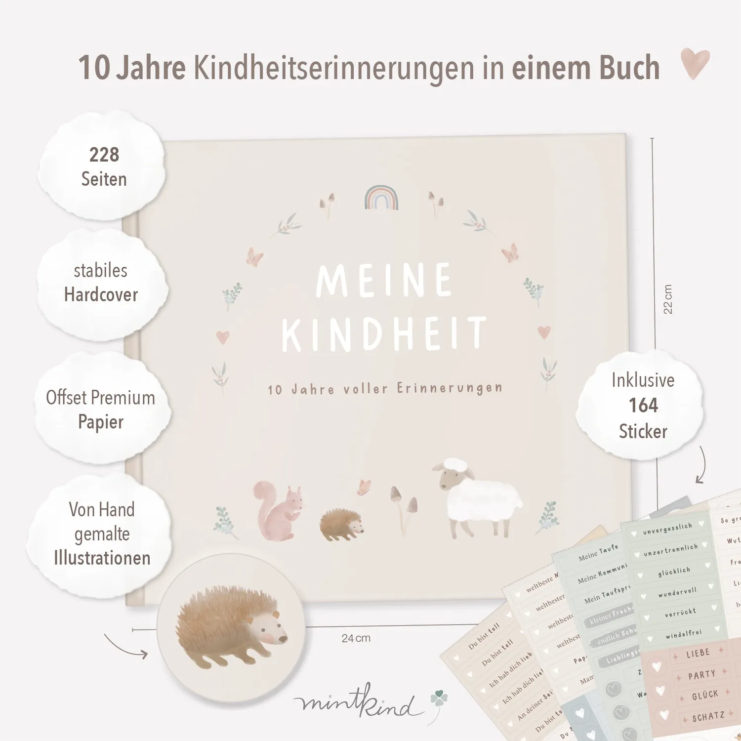 MINTKIND Meine Kindheit Erinnerungsalbum Wald 228 Seiten