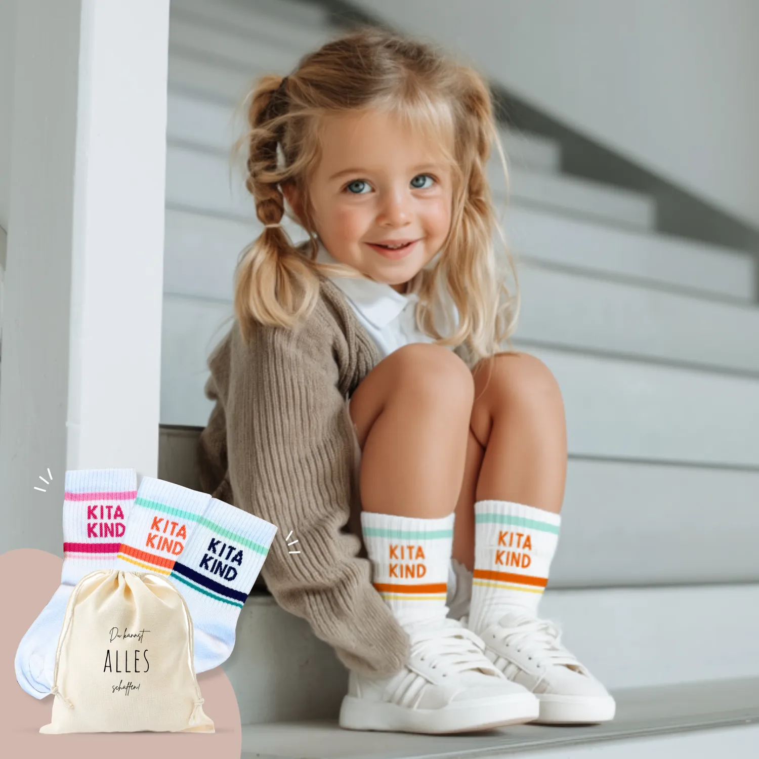 MeinBaby123 Kitakind Socken Bunt Gr. 2-4 Jahre Baumwolle