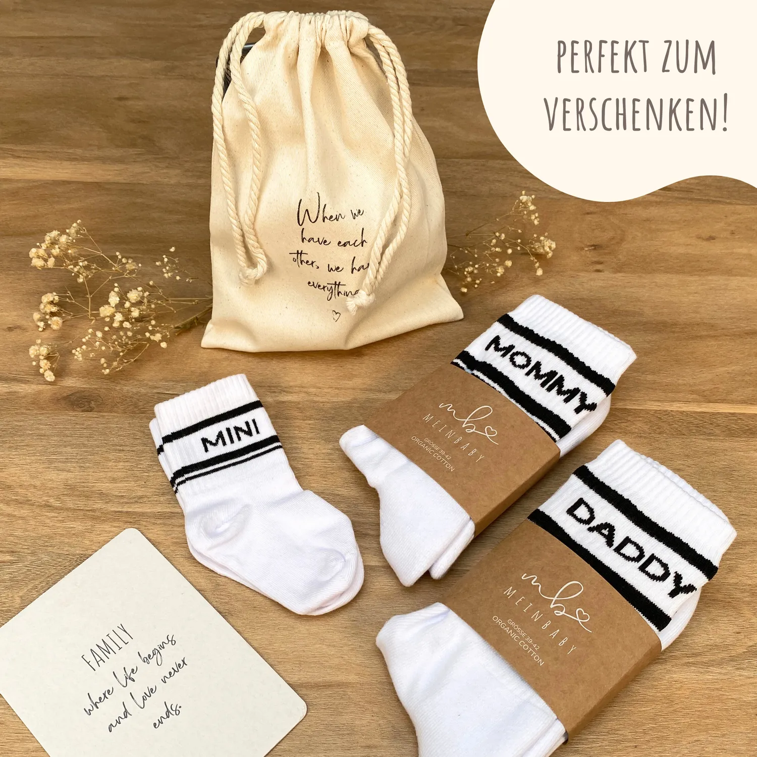 MeinBaby123 Mommy & Mini Retro-Socken Set Bio-Baumwolle