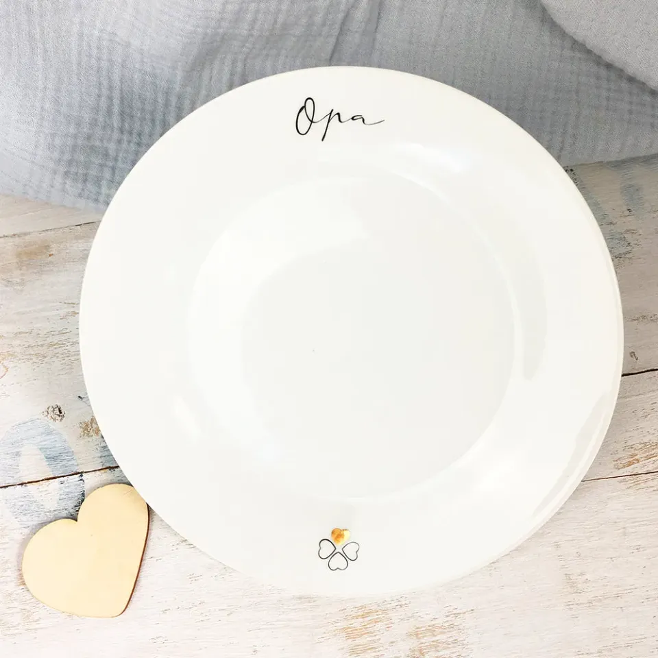 MINTKIND Opa Porzellanteller mit Echtgold-Druck