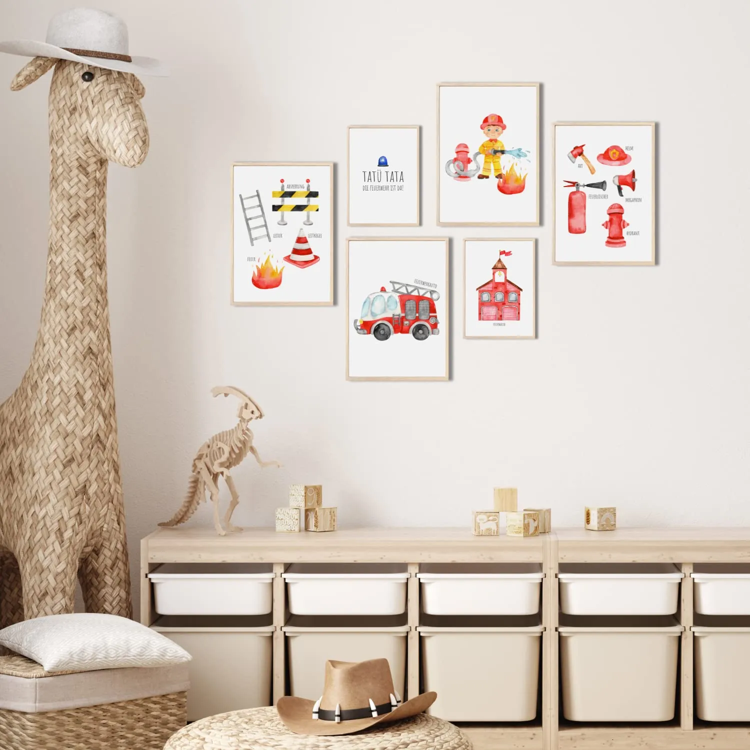 MeinBaby123 Feuerwehr Poster 6er Set A4 und A5