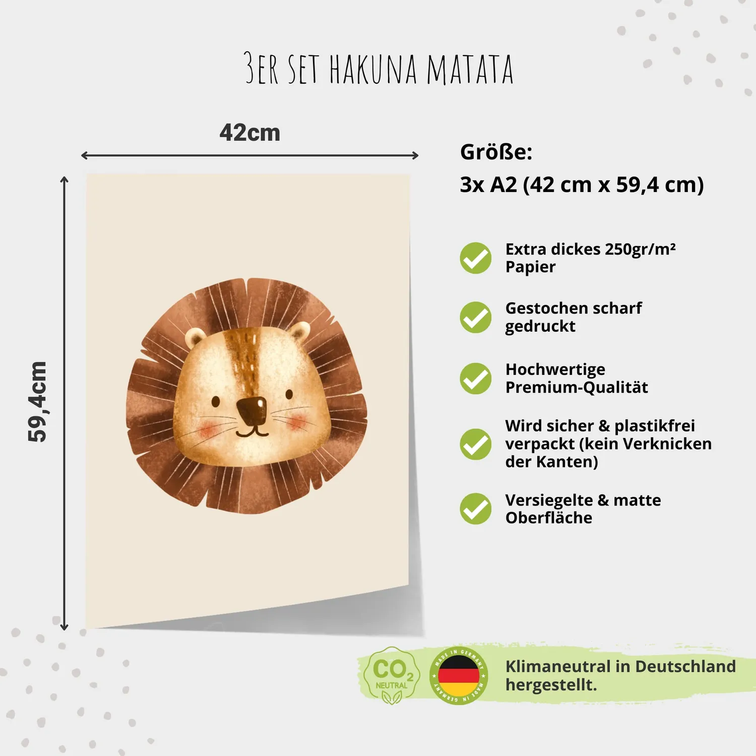 MeinBaby123 Hakuna Matata Kinderzimmerposter 3er Set A2