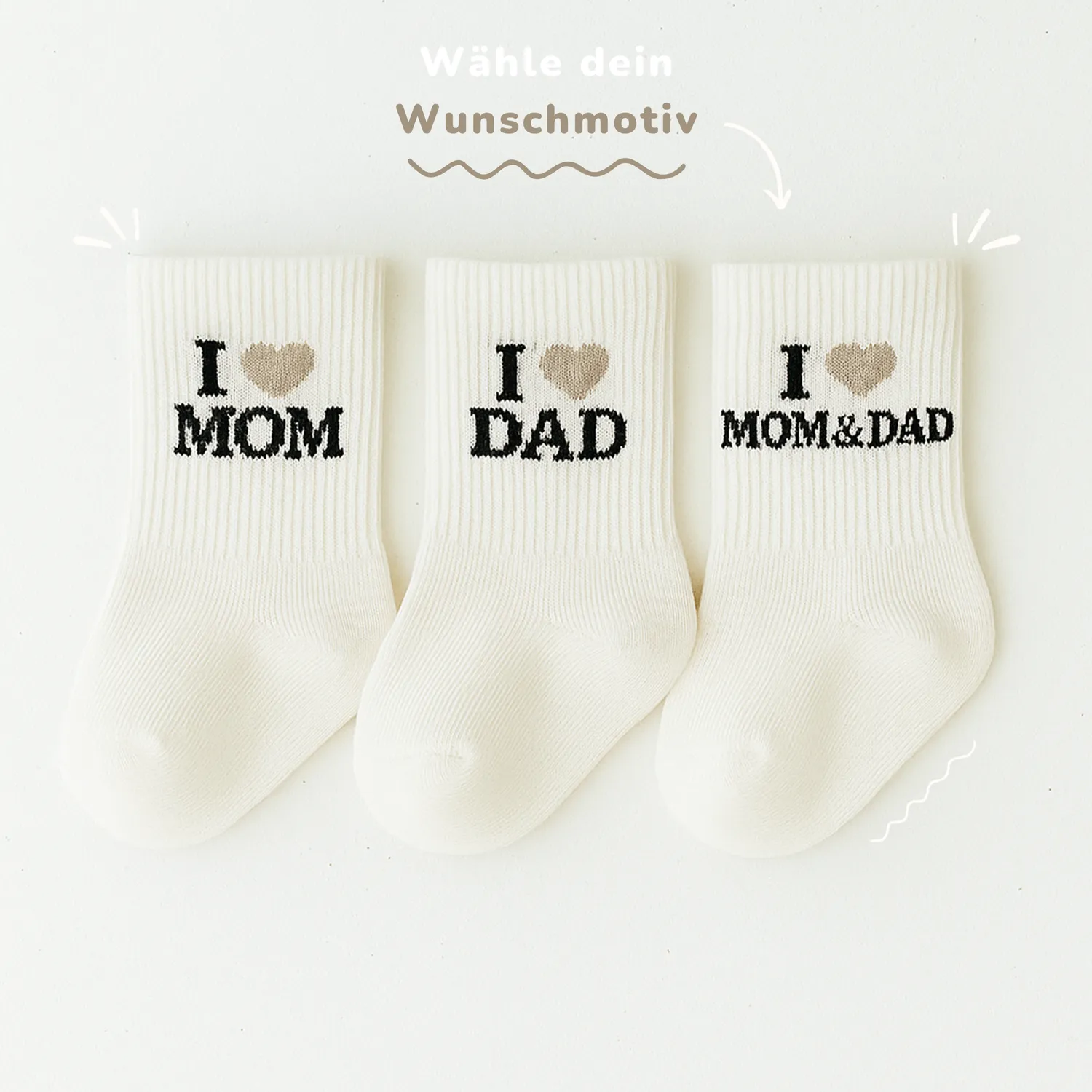 MeinBaby123 Babysocken Set I love Mom Baumwolle Karte