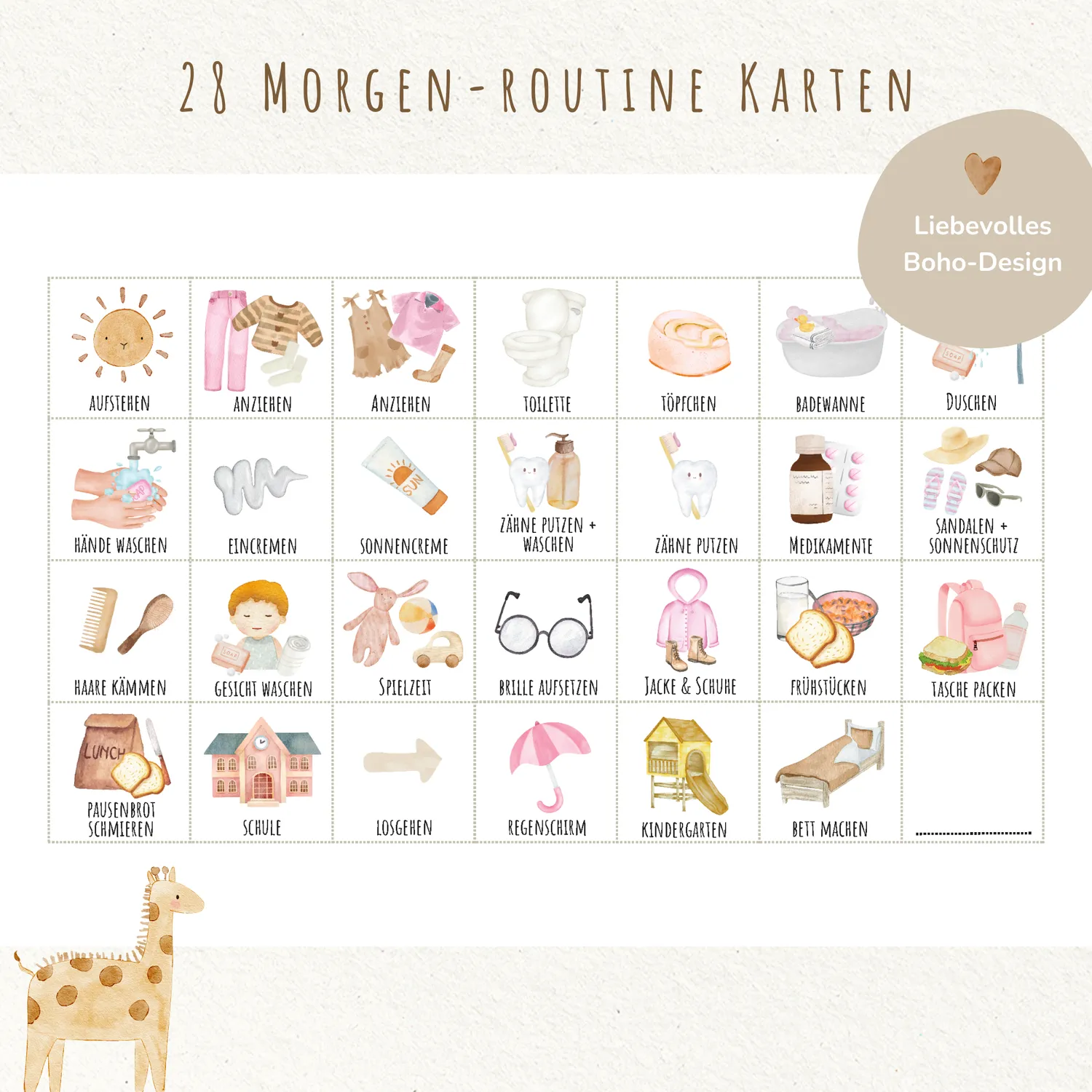MeinBaby123 Morgenroutine Abendroutine Plan Boho Rosa PDF