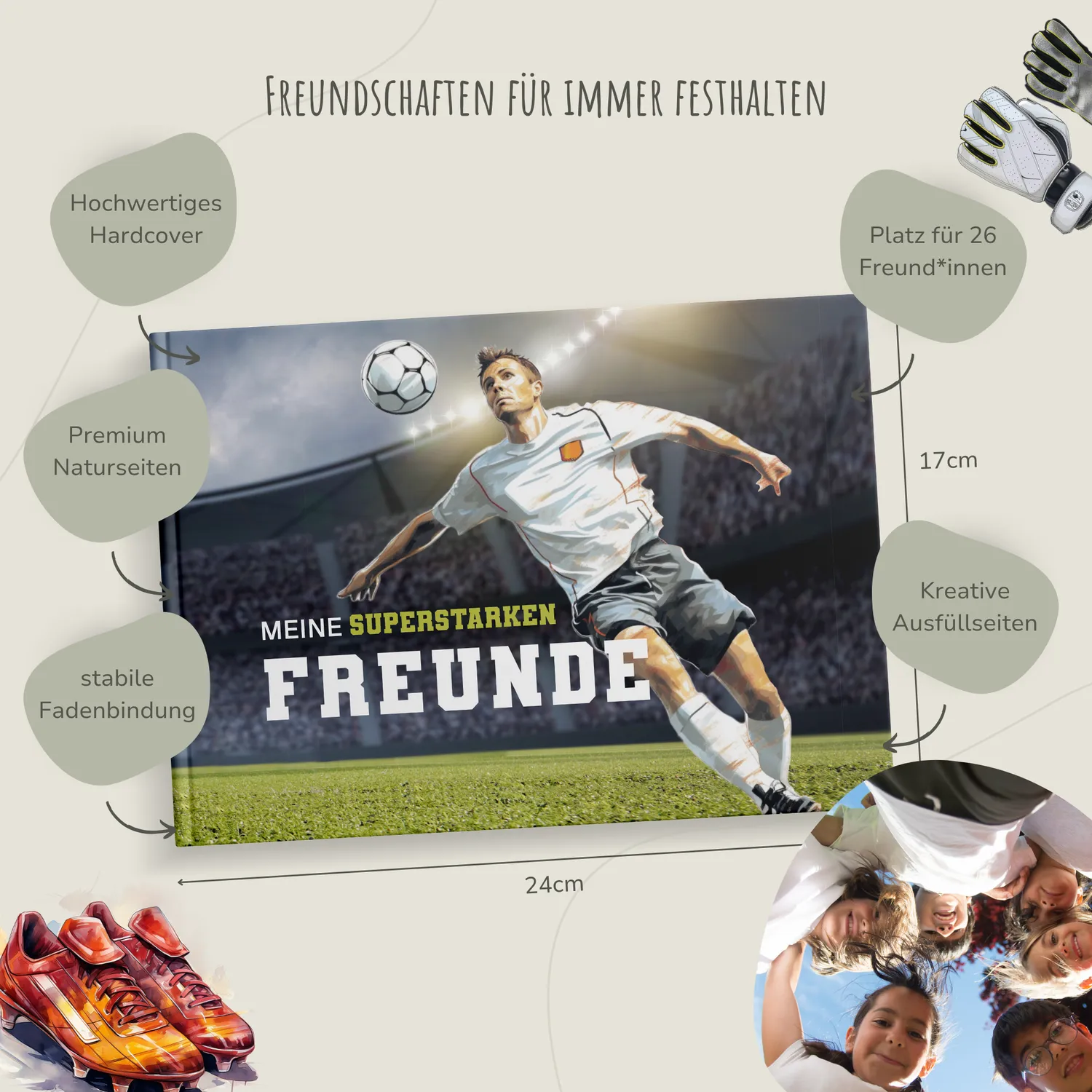 MeinBaby123 Freundebuch Fußball Hardcover 26 Freunde