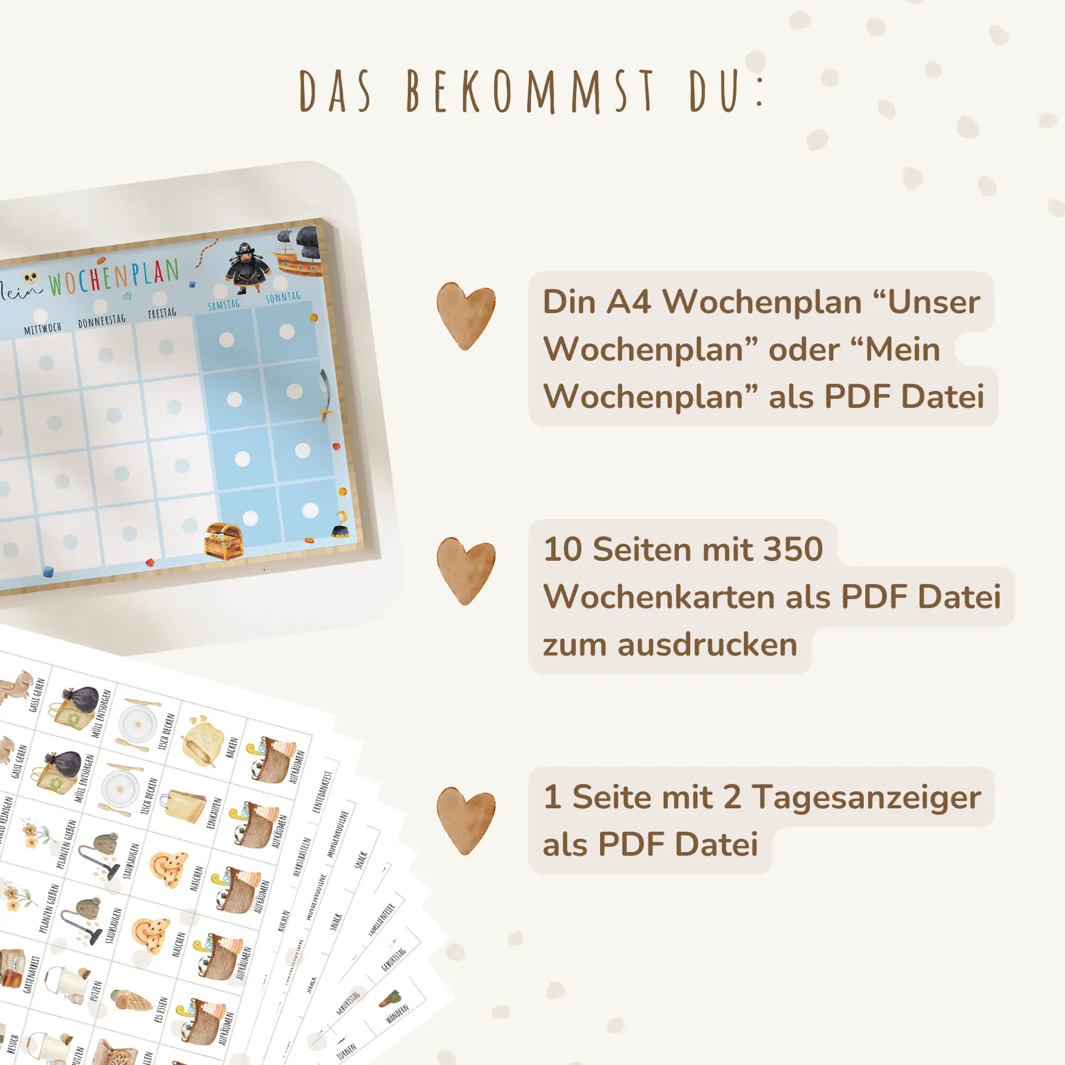 MeinBaby123 Wochenplan Kinder Piraten Montessori PDF Ausdruck