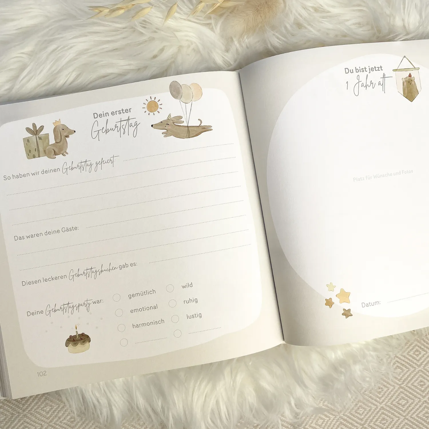 MeinBaby123 Babyalbum Dein erstes Jahr beige 136 Seiten