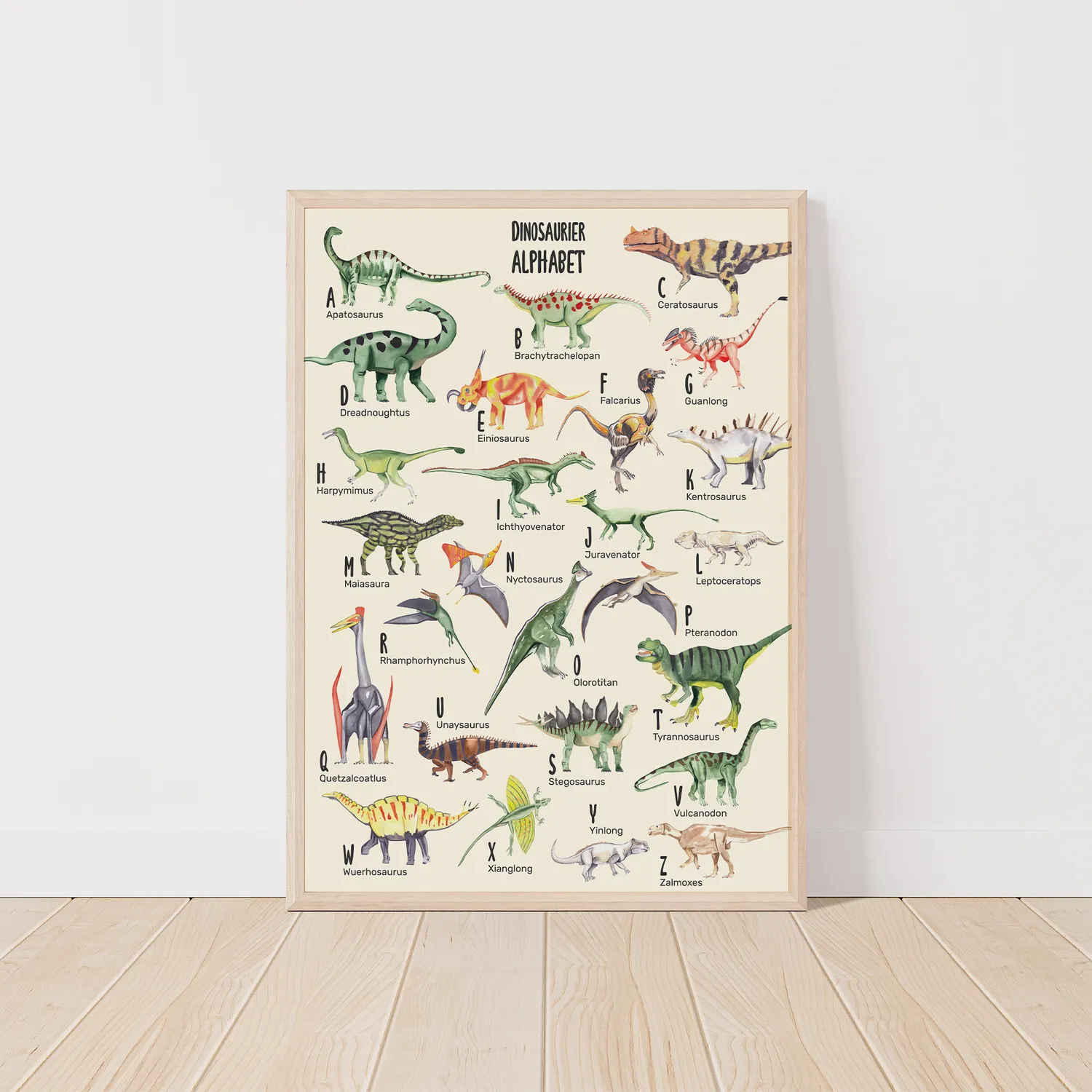 MeinBaby123 Dino ABC Poster A2 Lernposter