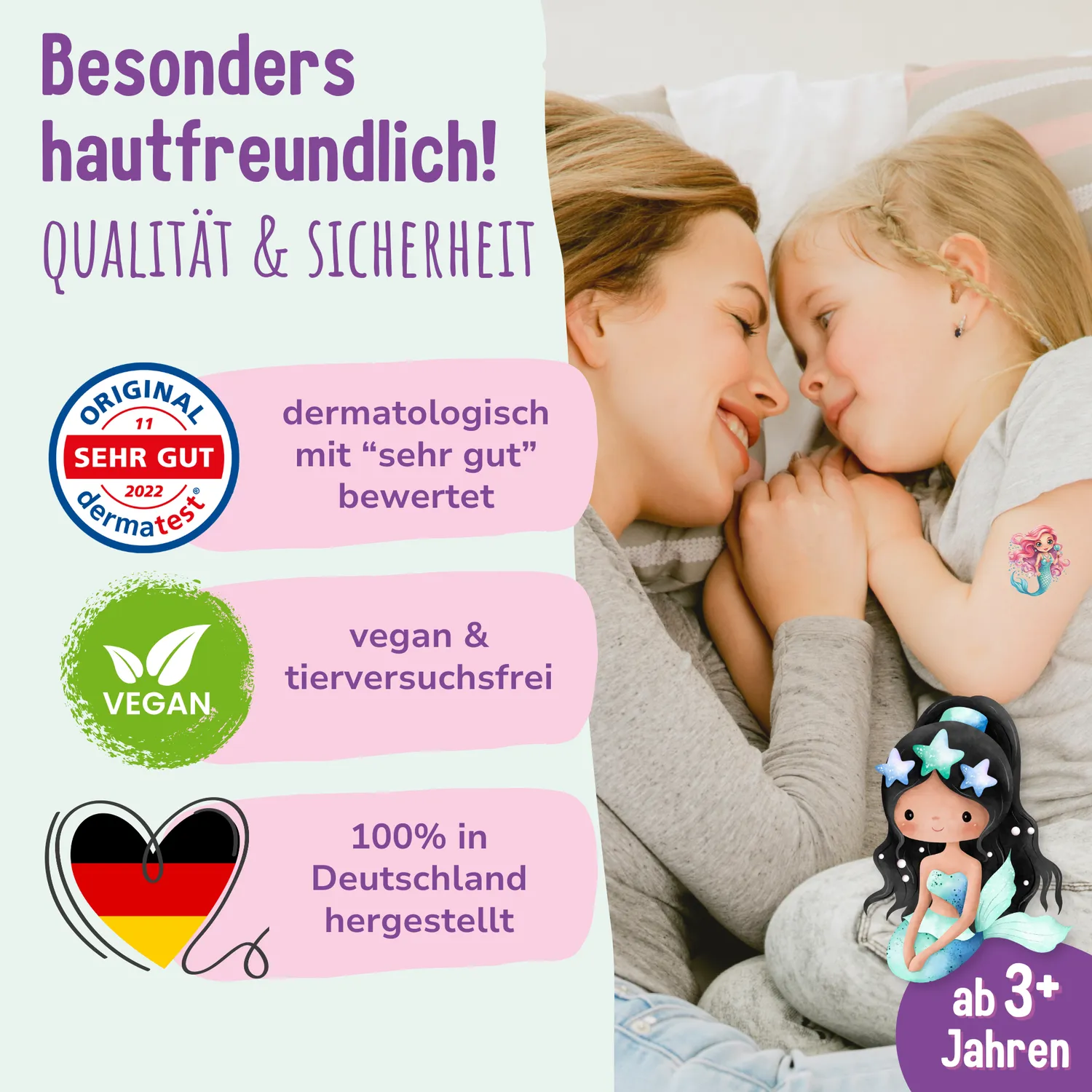 MeinBaby123 Meerjungfrauen Kinder-Tattoos 110 Stück