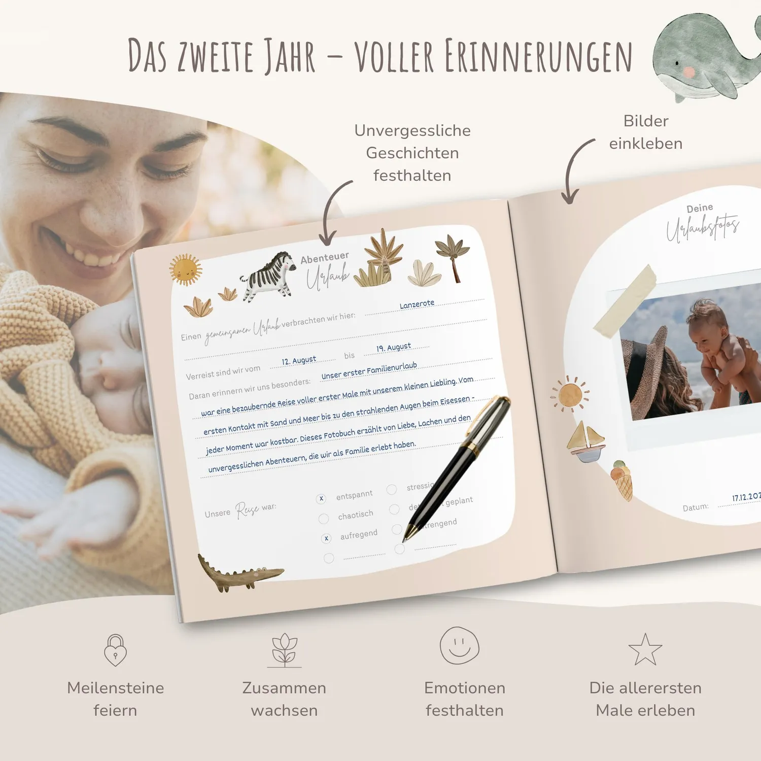 MeinBaby123 Dein zweites Jahr Babyalbum beige 116 S.
