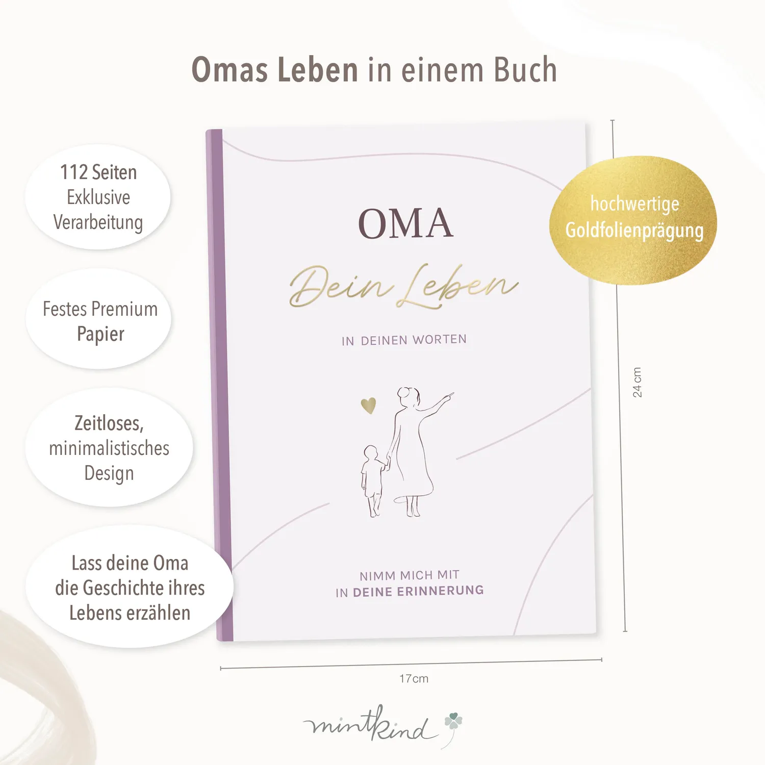 MINTKIND Dein Leben Oma Erinnerungsbuch 112 Seiten