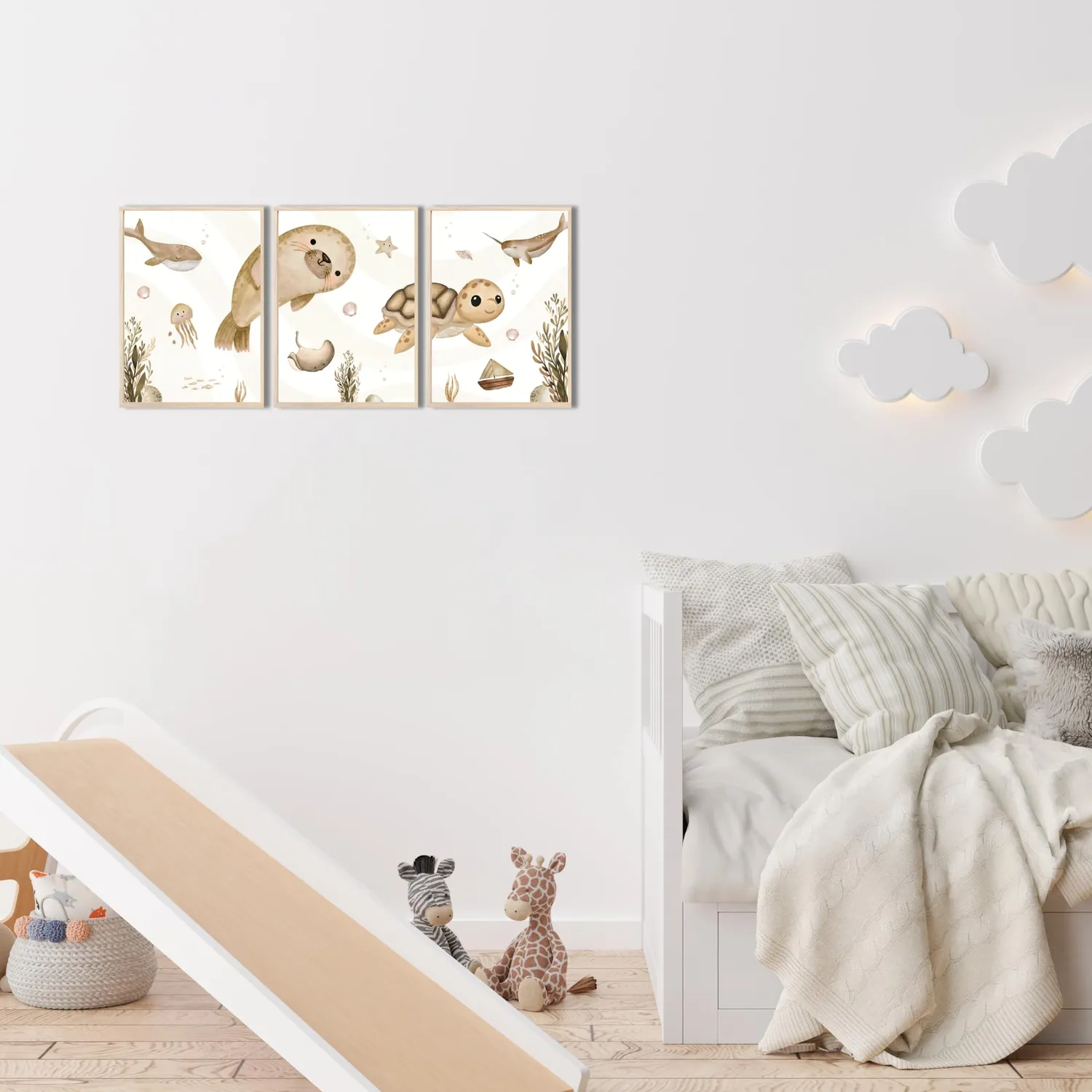 MeinBaby123 Unterwasserwelt Poster Kinderzimmer 3er Set A4