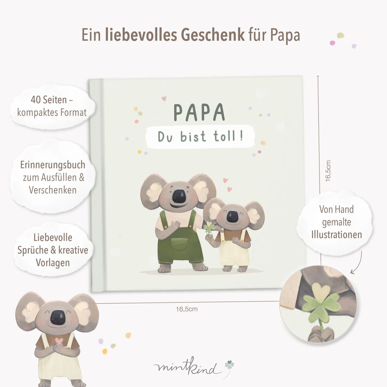 MINTKIND Geschenkbuch Papa du bist toll Ausfüllbuch Papa