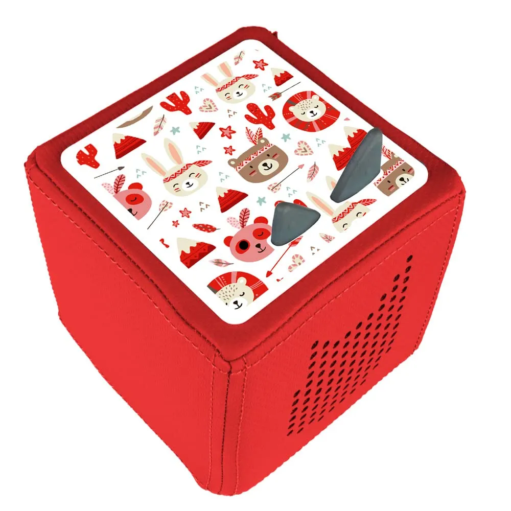 MeinBaby123 Boho Tiere Rot Toniebox Schutzfolie
