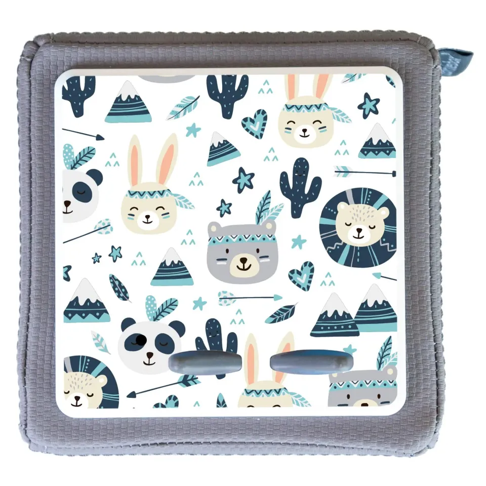 MeinBaby123 Toniebox Schutzfolie Boho Tiere Grau