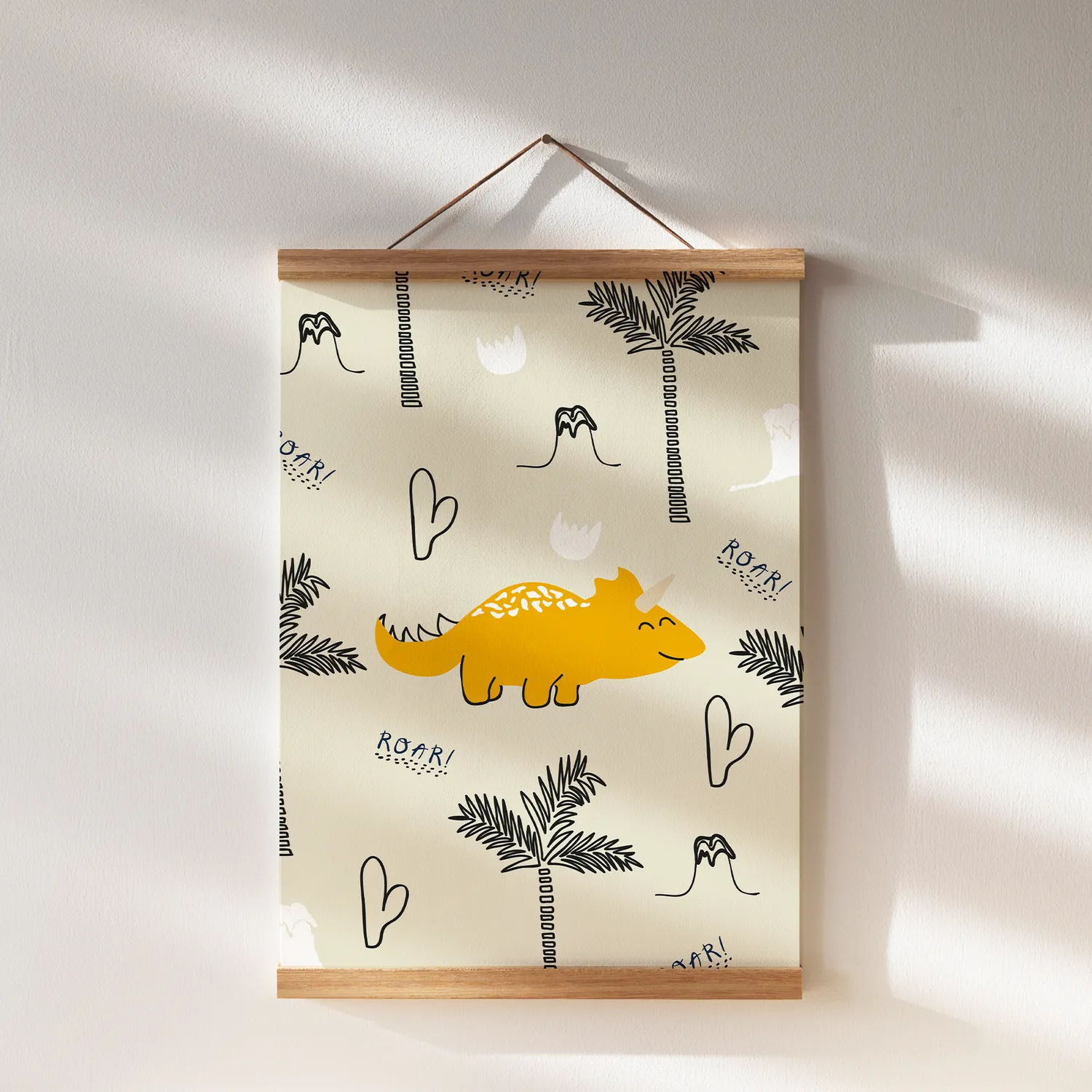 MeinBaby123 Dino Kinderzimmerposter 3er Set A4 matt